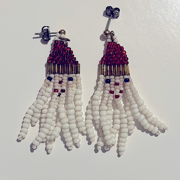 Vintage Santa Bead Earrings - Picture 4 of 4